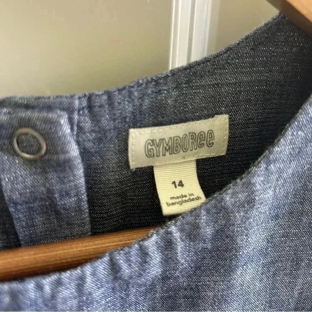 Gymboree chambray blue  dress with shimmer size 14. Love the tiers and ruffles - Picture 4 of 4